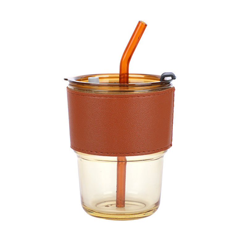 Glass Cup with lid and straw - 16oz – Eclectic Home Goods